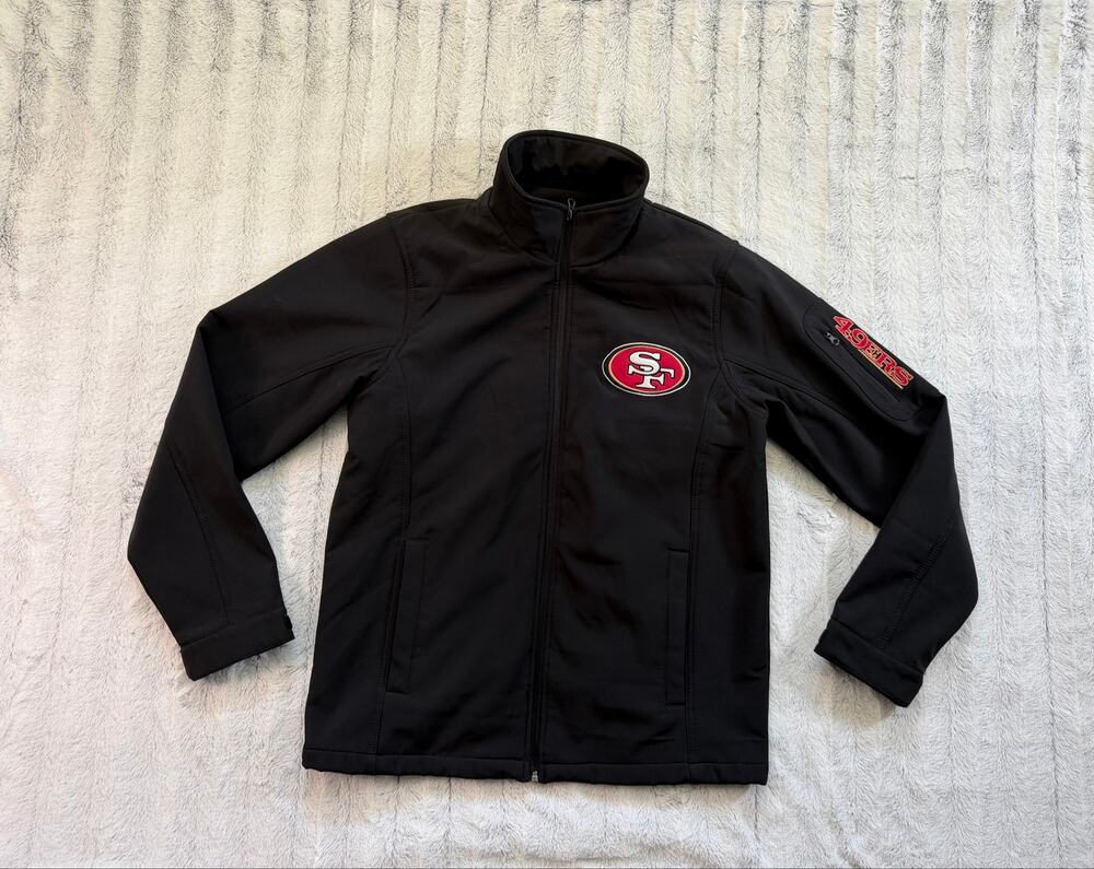 San Francisco 49ers NFL Black Softshell Fleece Lined Jacket Full Zip